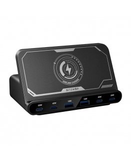 Blitzwolf BW-S27 160W, 2xUSB-A, 4xUSB-C, 15W wireless charger (black)