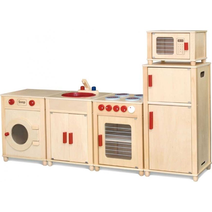 Viga Toys Wooden huge kitchen set Natural FSC certified
