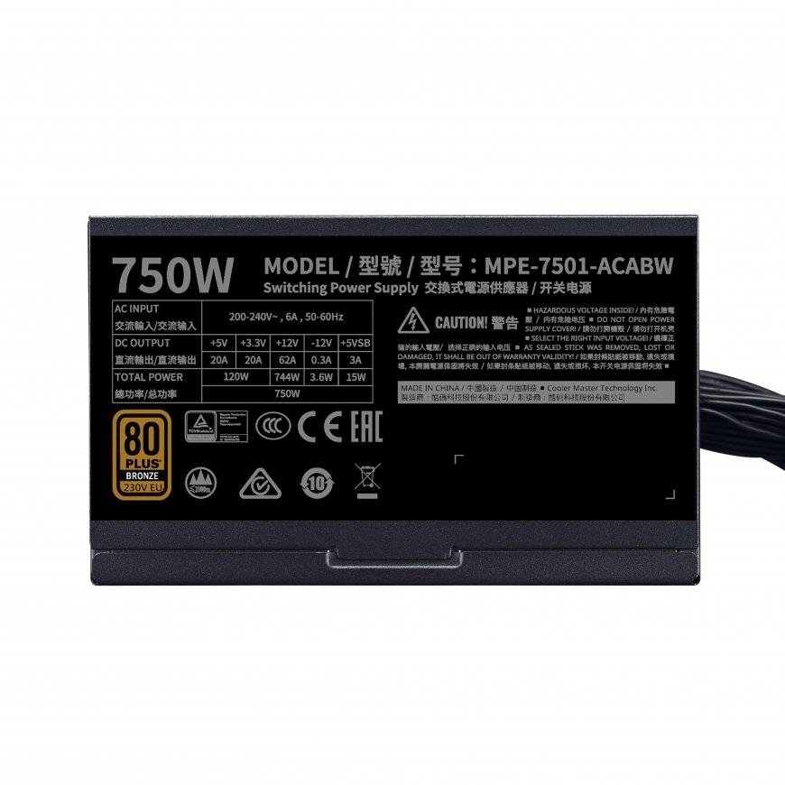 Cooler Master MWE 750 Bronze 230V V2 barošanas avotu vienība 750 W 24-pin ATX ATX Melns – 3