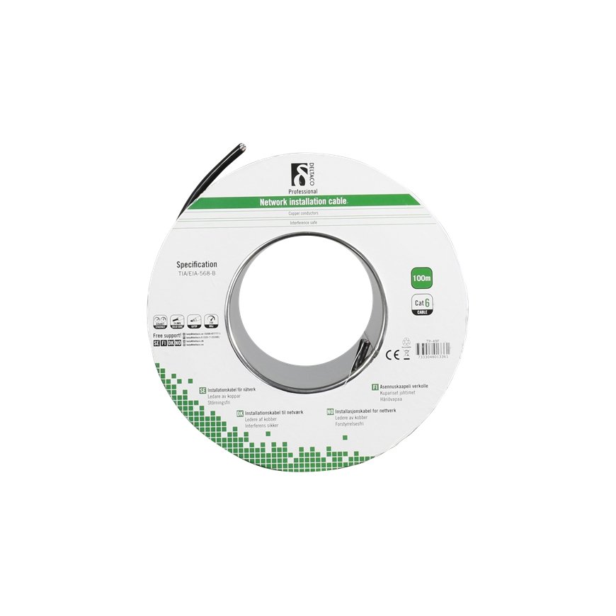 Deltaco TP-49F сетевой кабель Черный 100 m Cat6 F/UTP (FTP) – 2
