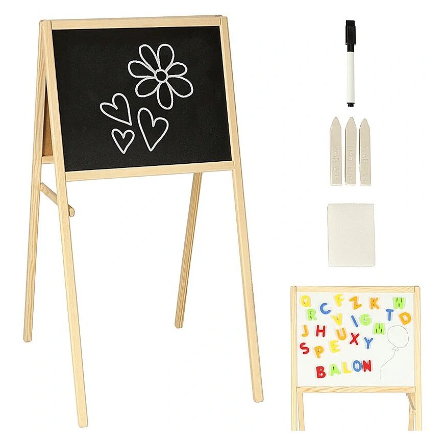 RoGer Double-sided magnetic wooden board + educational accessories