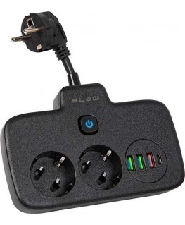 Blow PS-310U splitter 3 slots 3xUSB 0.1m black 2x1mm extension