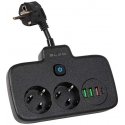 Blow PS-310U skirstytuvas 3 lizdai 3xUSB 0.1m juodas 2x1mm ilgintuvas Blow PS-310U skirstytuvas 3 lizdai 3xUSB 0.1m juodas 2x1mm ilgintuvas