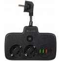 Blow PS-310U skirstytuvas 3 lizdai 3xUSB 0.1m juodas 2x1mm ilgintuvas Blow PS-310U skirstytuvas 3 lizdai 3xUSB 0.1m juodas 2x1mm ilgintuvas