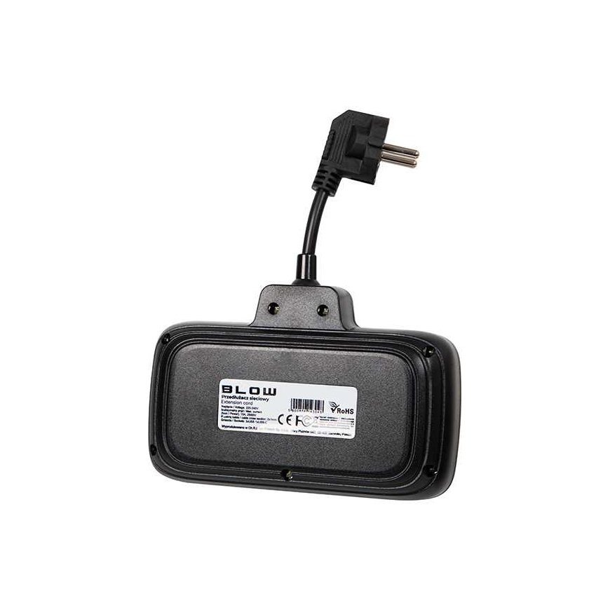 Blow PS-310U skirstytuvas 3 lizdai 3xUSB 0.1m juodas 2x1mm ilgintuvas – 3