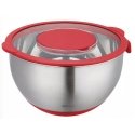 Steel bowl with lid, multifunctional, red, capacity 5l , KINGHof