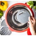 Steel bowl with lid, multifunctional, red, capacity 5l , KINGHof