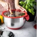 Tērauda bļoda ar vāku, daudzfunkcionāla, sarkana, tilpums 5l , K Tērauda bļoda ar vāku, daudzfunkcionāla, sarkana, tilpums 5l , K