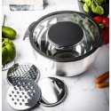 Steel bowl with lid, multifunctional, gray, capacity 5l , KINGHo Steel bowl with lid, multifunctional, gray, capacity 5l , KINGHo