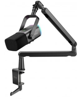 FIFINE AmpliGame TAM8 Wired Microphone with Stand and RGB Lighting|USB/XLR