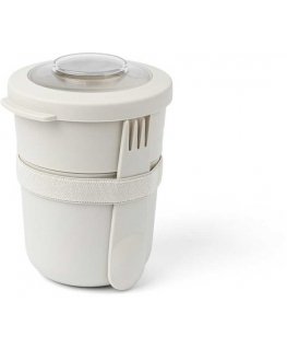 2 in 1 Yogurt Container with Amuse Cutlery - Beige