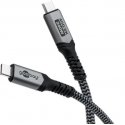 USB-C Cable with Textile Sheath, USB4 , 240 W, 40 Gbit/s, Power Delivery, 1 m, Black, Grey USB-C Cable with Textile Sheath, USB4 , 240 W, 40 Gbit/s, Power Delivery, 1 m, Black, Grey