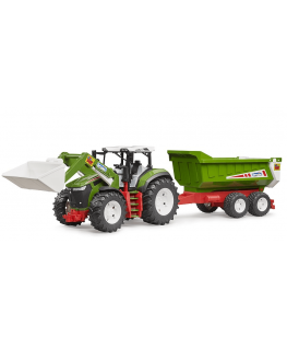 Tractor with front loader and trailer