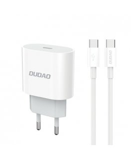 Dudao A14EUC PD 20W USB-C Wall Charger with Cable - White