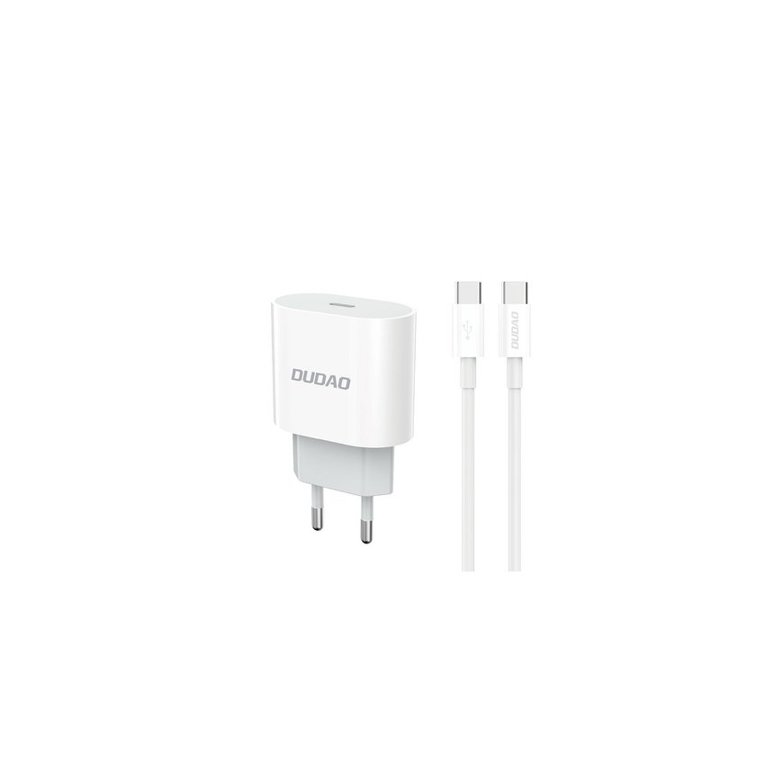 Dudao A14EUC PD 20W USB-C Wall Charger with Cable - White