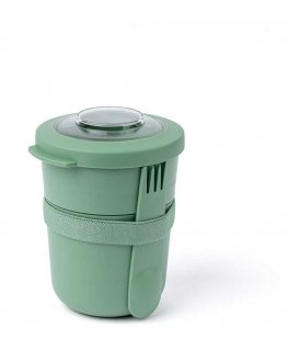 2 in 1 Yogurt Container with Amuse Cutlery - Green