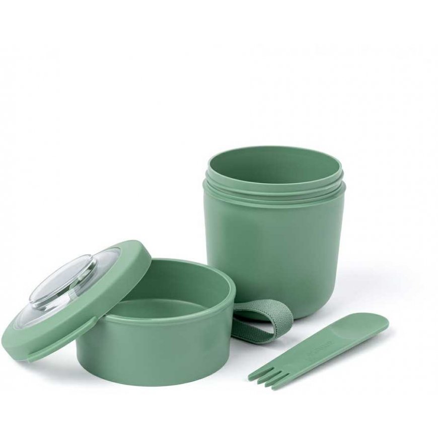 2 in 1 Yogurt Container with Amuse Cutlery - Green – 2