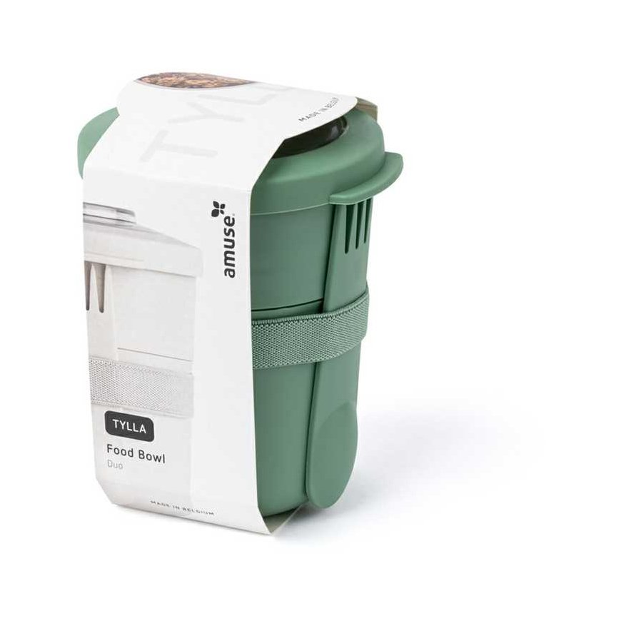 2 in 1 Yogurt Container with Amuse Cutlery - Green – 3