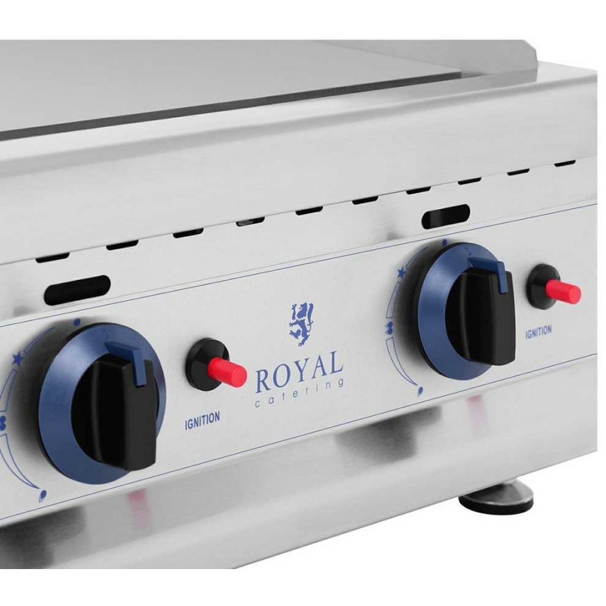 Royal Catering Double gas grill with smooth and ribbed plates – 4