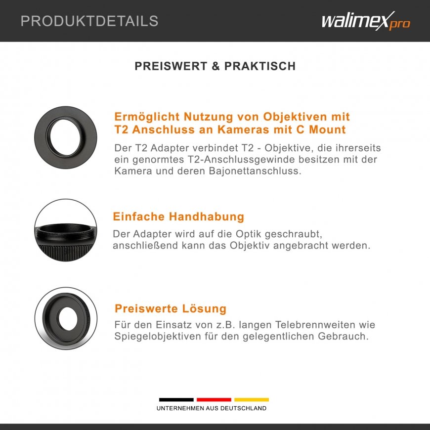 walimex pro T2 Lens to C-Mount – 2