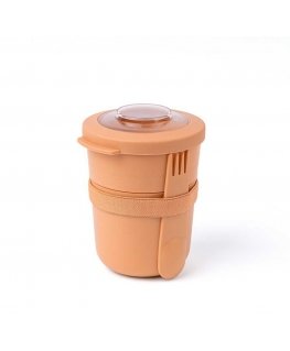 2 in 1 yogurt container with Amuse cutlery - orange