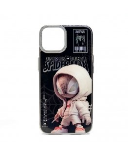 Apple iPhone 15 PC Silicone Case Spider Sense Black Silver