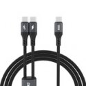 Dudao L3F 2in1 Cable 100W 1.2m 2 x USB-C - Black Dudao L3F 2in1 Cable 100W 1.2m 2 x USB-C - Black