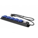 Orno Aptakams atsparus dirbtuvių ilgintuvas su jungikliu, 5 lizdai 2P + Z, IP44, guminis kabelis, H05RR-F 3x1,5 mm?, ilgis 3 m Orno Aptakams atsparus dirbtuvių ilgintuvas su jungikliu, 5 lizdai 2P + Z, IP44, guminis kabelis, H05RR-F 3x1,5 mm?, ilgis 3 m
