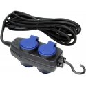Orno Aptakams atsparus dirbtuvių ilgintuvas IP44, 4 lizdai (2+2) 2P+Z, IP44, guminis kabelis, H05RR-F 3x1,5mm?, ilgis 10m