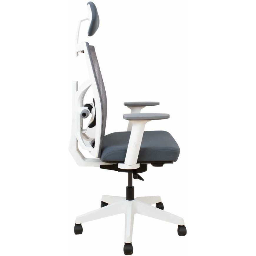 Biuro kėdė TUNE pilkas with baltas frame – 3