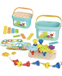 Woopie Montessori žaidimas Kištukai dėžutėje Bokšteliai Verimas