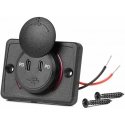 Automobilinis įkroviklis su USB lizdais vandeniui atsparus kvadratinis 2x USB-C 12v 24v amio-04232