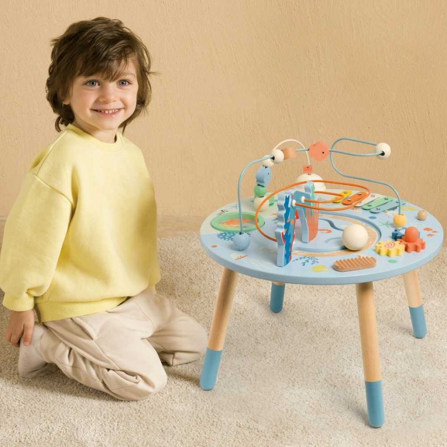 CLASSIC WORLD Drewniany Table Aktywności "Morskie Życie" Muzyczno Edukacyjny – 2