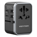 Vention FJFB0 GaN 2xUSB-C 2xUSB-A universalus kelioninis adapteris 65W (juodas) Vention FJFB0 GaN 2xUSB-C 2xUSB-A universalus kelioninis adapteris 65W (juodas)