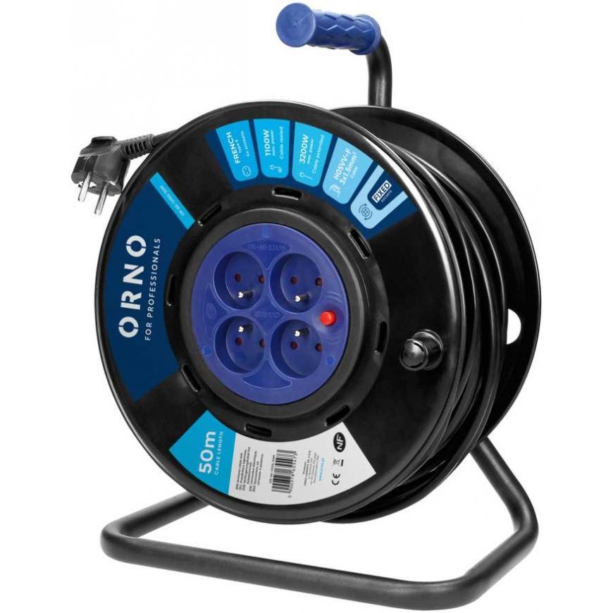 Orno Drum extension cord, 4 sockets