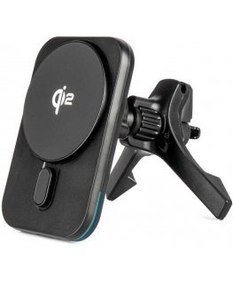 Car phone holder for grill and cockpit with fast induction charger QI2 15W amio-04180