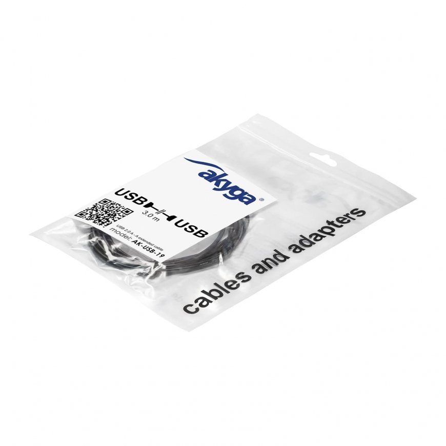 Akyga AK-USB-19 USB kabelis USB 2.0 3 m USB A Juoda – 3