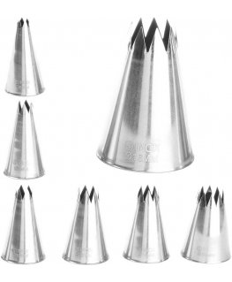 Hendi Confectionery tips, corrugated star shape, 7 pcs.
