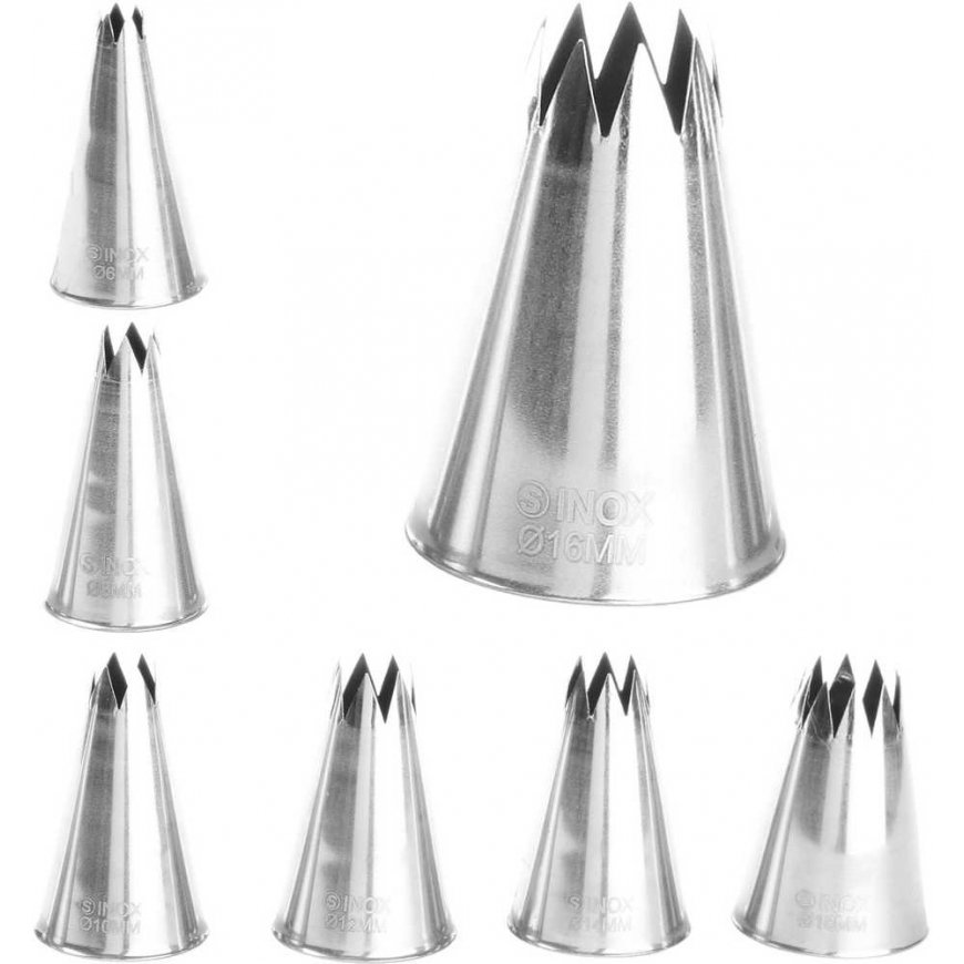Hendi Confectionery tips, corrugated star shape, 7 pcs. – 2