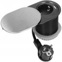 Orno Furniture socket ?6cm, recessed into the table top with sliding cover, USB charger and 1.9 m cable, 1x2P+Z (Schuko), 1xUSB Orno Furniture socket ?6cm, recessed into the table top with sliding cover, USB charger and 1.9 m cable, 1x2P+Z (Schuko), 1xUSB