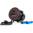 Car charger with usb sockets waterproof usb + usb-c qc3.0 12v 24v amio-04221