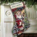 Simplicity Creative Corp Siuvinėjimo kryželiu rinkinys Candy Cane Kalėdų senelio kojinės D08778