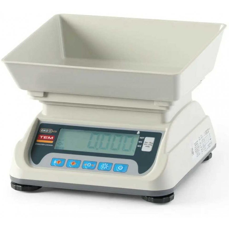 TEM M sertifikuotos virtuvinės svarstyklės, ECO+ serija, 3 keptuvės iki 15 kg