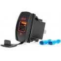 Car charger with usb sockets, waterproof, boat-shaped usb + usb-c qc3.0 12v 24v amio-04229