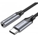 Adapter Vention BGMHF USB-C M to 3.5mm Jack 1M (grey) Adapter Vention BGMHF USB-C M to 3.5mm Jack 1M (grey)
