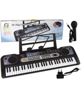 Lean Toys Keyboard with Microphone Musical Instrument Black