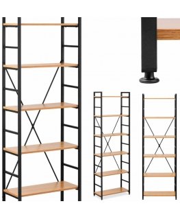 Frommstarck Bookcase, 6 shelves, 150 kg, black/yellow
