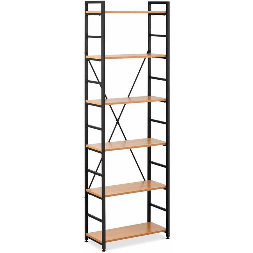 Frommstarck Bookcase, 6 shelves, 150 kg, black/yellow – 3