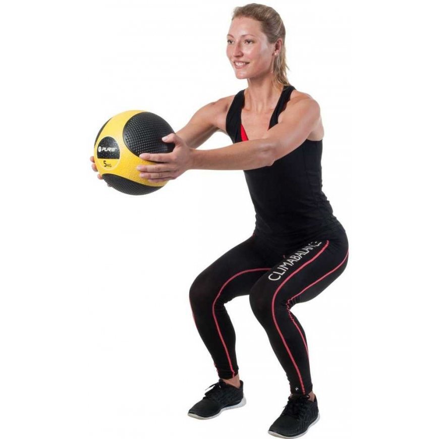 Detail Pure2Improve Medicine Ball, 5KG, Black/Yellow – 4