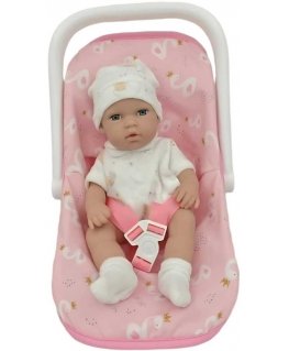 Woopie Royal Baby doll 30.5 cm + Baby carrier pink
